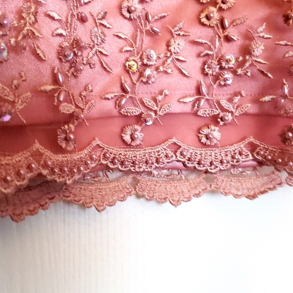 Beaded Lace Boho Blouse - Pink - Picture 4 of 6